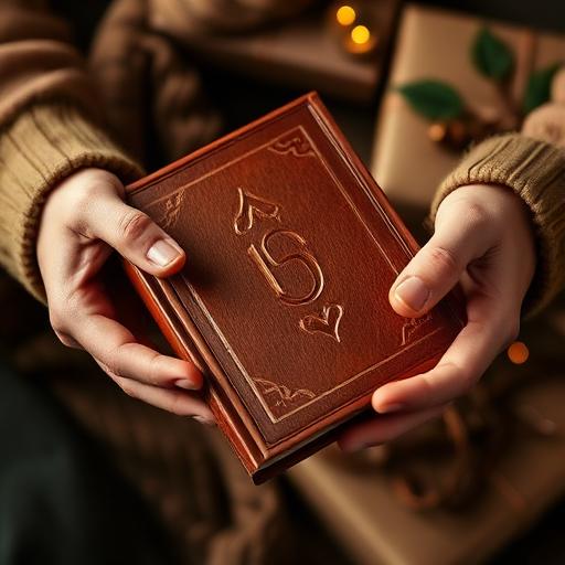 Manos sosteniendo un libro hermoso de tapa dura